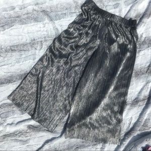 silver wide leg pants